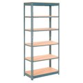 Global Industrial Heavy Duty Shelving 36W x 18D x 96H With 6 Shelves, Wood Deck, Gray B2297494